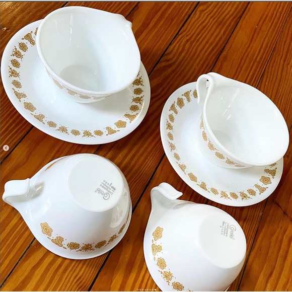 Vintage Milk Glass Corelle Butterfly Gold Dinnerware Corningware USA Lot x20 - Picture 7 of 8